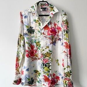 Zara Man Satin Floral Shirt